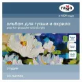 Альбом для гуаши и акрила 200x200мм, 30л Гамма Студия (180 г/кв. м, склейка) (55A01G730W), 2шт.