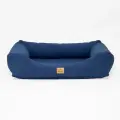 Лежанка для собак и кошек со съемным чехлом IvPetRoom Comfort L 90x70 микровелюр синий