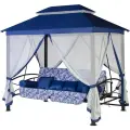 Беседка-качели Удачная Мебель Пальмира 521, металл, 3-местные, с москиткой, влагостойкая, 87.5кг