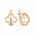 Серьги VALTERA, серебро, 925 проба, золочение, фианит, , золотой