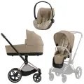 Детская универсальная коляска Cybex Priam IV Rosegold, Cozy Beige 3в1, автокресло Cloud T Plus Cozy Beige, до 4 лет