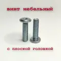 Винт М6х30, DIN 7420 мебельный с плоской головкой, оцинкованный, под шестигранник