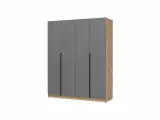 Шкаф 4-х створчатый «Лион» ШК-03, дуб крафт/графит серый (1600х550х2000)