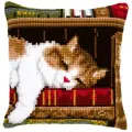 PN-0146409 Набор для вышивки крестом Vervaco Cat sleeping on bookshelf Спящий кот на книжной полке