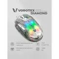 Игровая мышь проводная прозрачная VOROTEX DIAMOND, белый