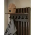 Настенная вешалка для одежды с рейками, полкой и крючками цвет Венге