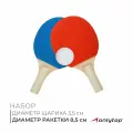 Набор для настольного тенниса детский: 2 ракетки, 3 мячика, сетка, присоски 2 шт, штатив 2 шт.