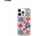 Чехол Flowers для iPhone 14 Pro, темно-фиолетовый