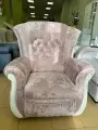 Под заказ Кресло для отдыха Фаворит цвет-плюш розовый перламутр