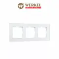 Рамка из стекла на 3 поста Werkel Favorit W0031105, цвет белый матовый