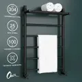Полотенцесушитель водяной Onix, модель Classic Plus Pro Black 500x800 Лесенка с нижним подключением, Черный матовый, полный комплект