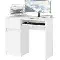 Стол компьютерный Мори МС-1 левый, цвет белый, 90х50х76,6 см, ящик слева, НЕ ун. сб.