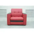 Кресло-кровать Атланта 65 Красная Экокожа, 92х91х88 см, с ящиком для белья