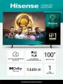 Телевизор Hisense 100E7Q PRO, QLED Colour, 144 Гц Game Mode PRO, встроенный сабвуфер, изображение с ИИ