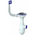 Сифон для мойки Unicorn B410, 3 1/2х40 мм, с прямоугольным переливом