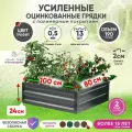 Грядки оцинкованные на дачу усиленные 1х0,8 метра / ограждения металлические для цветов ягод зелени и овощных культур / грядка для сада и огорода высота борта 24 см