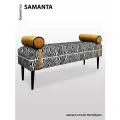 Банкетка BORDADO SAMANTA, мебельная фанера, велюр/гобелен, принт зебра, съемные валики.