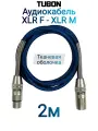 Кабель TUBON Микрофонный межблочный XLR (M) Male - XLR (F) Female OD6.0 Нейлоновая оплетка X003 2м