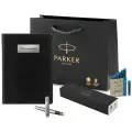 Подарочный мотивирующий набор: перьевая ручка Parker IM Metal Stainless Steel, ежедневник. Бизнес подарок