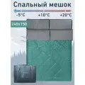 Спальный мешок двухместный Castra, с двойной молнией, бирюзовый
