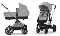 Коляска 2 в 1 Cybex Eos Lux на шасси Silver stone gray