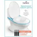 Детский горшок KidWick, музыкальный, со спинкой, съемной чашей, бело-голубого цвета