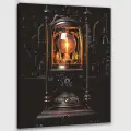 Картина по номерам 40x50 см, фотография, световая машина, старинная, латунные детали, стеклянные лампочки, свечение