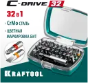 KRAFTOOL 32 шт, Cr-Mo, набор бит CLR многофункциональных 26067-H32