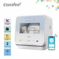 Компактная посудомоечная машина Comfee CDWC421BL-i, Wi-Fi , с/без подключения к водопроводу, сушка, белый/голубой