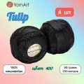 Пряжа YarnArt Tulip Черный (400) 4 мотка 50 г/250 м (100% микрофибра) ярнарт тулип