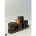 Набор для специй с салфетницей морёный дуб 016-18