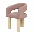 Стул-кресло мягкий PECOLA, тон натуральное дерево светло-розовый