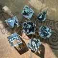 Дайсы ручной работы (игральные кости, кубики) для DnD, Dungeons and Dragons, Pathfinder RPG (набор 7шт) Her Lair