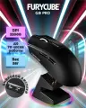 Мышь беспроводная, черная, Bluetooth, радиоканал, Furycube G9 Pro, игровая, суперлегкая, скелет