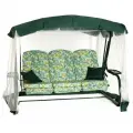 Качели садовые Olsa (Ольса) Турин Премиум с1150 с москитной сеткой, металлические, зеленые, 244 см х144 см x 181 см