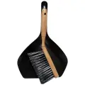 Щетка для мусора, с совком, 33 см, бамбук/ металл, черная, Black clean