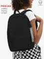 UFO PEOPLE Черный городской рюкзак для мужчин и женщин стильный спортивный однотонный без принта/ Ранец школьный для мальчиков девочек для прогулок, спорта, тренировок/ Портфель для учебы под ноутбук
