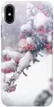 Силиконовый чехол на Apple iPhone Xs / X / Эпл Айфон Икс / Икс Эс с рисунком Заснеженная рябина