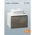 Тумба с раковиной Runo Бари 60, железный камень (раковина Lavello, с отверстием под смеситель)
