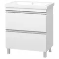Тумба с раковиной Misty Ингрид 75 с 2 ящиками, напольная, белая