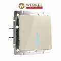 Встраиваемый выключатель одноклавишный с подсветкой Werkel W1110103 слоновая кость IP20