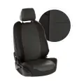 Чехлы Автопилот на сиденья Nissan Almera III (G15) 40/60 с 13г. (Экокожа, Черный + Темно-серый)