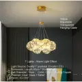 Современнаяя подвесная люстрас прозрачными шарами Led, GD, 250W