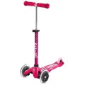 Трёхколесный самокат Micro Mini Deluxe LED, для детей от 2-х лет, Розовый
