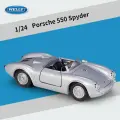 WELLY 1:24 Porsche 550 Spyder Convertible металлическая модель автомобиля для детей