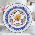 Декоративная тарелка 27 см. Форма Европейская-2, рисунок Большая звезда со снопом-2. Твердый фарфор. Императорский фарфоровый завод ИФЗ ЛФЗ