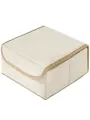 Коробка для хранения Casy Home, с крышкой, квадратная, бежевая, 27 х 25 х 12 см