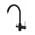 Смеситель для кухни 2 в 1 черный под каменные мойки с подключением фильтра для питьевой воды EMAR 3007.12 Оникс