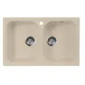 Кухонная мойка AquaGranitEx бежевая M-15 две чаши/328