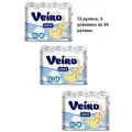 Туалетная бумага Veiro Classic белая двухслойная 3 упаковки по 24 рулона